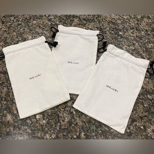 Mejuri (set of 3) NWOT cloth drawstring jewelry dust bag